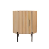 thumbnail of SIT Möbel Nachtkommode | 1 Tür | Mangoholz natur | Gestell Altmetall schwarz | B 50 x T 40 x H 60 cm | 09359-01 | Serie STRIPE