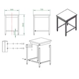 thumbnail of Mesa de trabajo acero inoxidable EASYLINE 850 x 700 x 600 mm 10124 Vaiotec