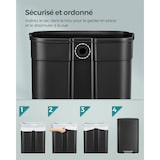 thumbnail of Helloshop26 - Poubelle de cuisine 50 litres à pédale avec seau intérieur en plastique couvercle fermeture douce anti-odeur noir 12_0007186