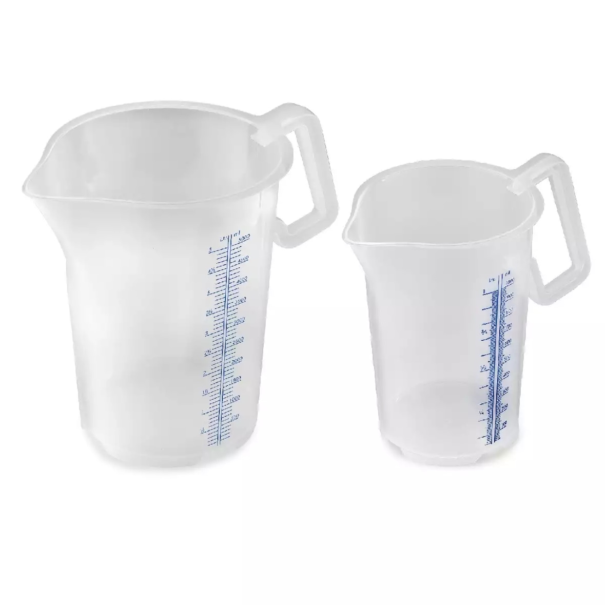 Caraffa graduata 5 lt, impilabile, manico chiuso, qualità professionale