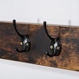 thumbnail of HOMCOM Cabide com sapateira Cabide com 12 ganchos Banco estilo industrial com 3 prateleiras Estrutura metálica 100x40x184 cm Castanho Rústico e Preto