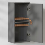 thumbnail of Relaxdays Hängeschrank Bad, 2 Fächer, HBT: 62 x 30 x 21 cm, verstellbarer Einlegeboden, Badschrank schmal, MDF, graublau