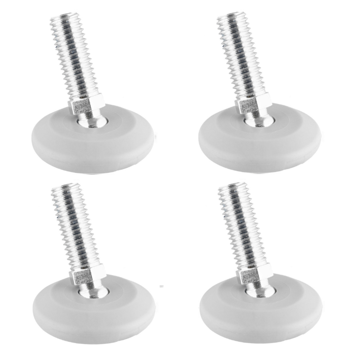 WAGNER Verstellfuß Kugelgelenk, grau 4tlg. Set - Ø 37 mm, Gewinde M10x25 mm, Gleiter BLACK, DE Ware - 15434104