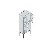 thumbnail of C+P Spind Classic PLUS, Gestell, 4 Abteile, HxBxT 212x80x50cm, Zylinderschloss, Anthrazit/Hellgrau von PROREGAL