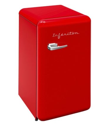 Frigorífico INFINITON Cooler Frigorífico CL-V90L8REA, 90 litros, 87 cm de altura, Cíclico, E, Vermelho Vintage