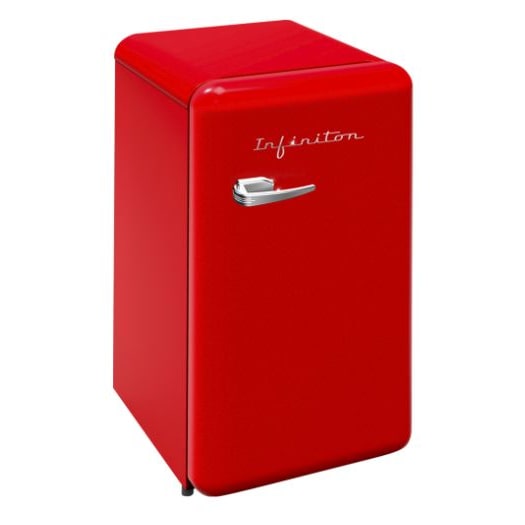 Frigorífico INFINITON Cooler Frigorífico CL-V90L8REA, 90 litros, 87 cm de altura, Cíclico, E, Vermelho Vintage