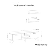 thumbnail of Wohnwand Geacles Weiß Dunkelgrau ( Marmor optik )