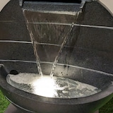 thumbnail of Gartenbrunnen mit Wasserfall beleuchtet rund Polyresin Zierbrunnen 59cm