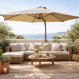 thumbnail of Ombrellone da Giardino 300 cm Decentrato Palo in Metallo Telo Poliestere 180 g/mq con Airvent per Esterno Piscina o Ristorante - Tortora cm Ø 300