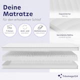 thumbnail of Träumegut24 - AquaFlex 7-Zonen Kaltschaumatratze 140x200cm | H2&H3 | Hypoallergen | Bezug abnehmbar & waschbar | OEKO-TEX | (15cm, 140x200cm)