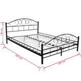 thumbnail of vidaXL Bett mit Matratze Schwarz Metall 180×200 cm