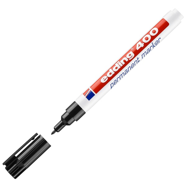 Marcador 400 Redondo 1mm negro recargable con edding T 25