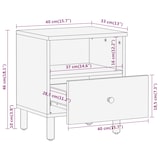 thumbnail of Table de chevet 40x33x46 cm Bois de manguier solide - Modèle Zéphyr