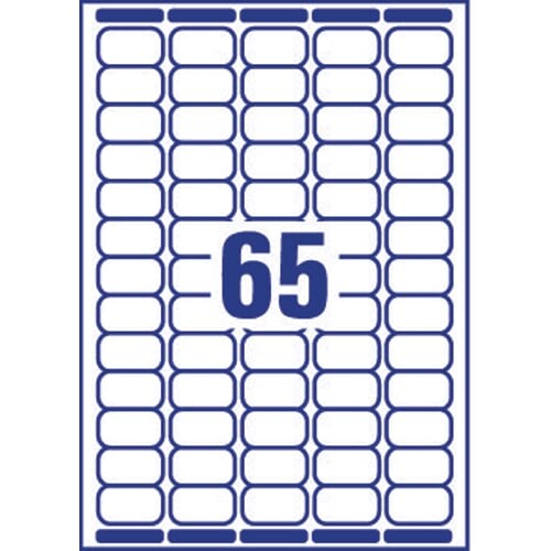 AVERY Boîte de 1625 étiquettes Laser Blanc 38,1X21,2 L7651-25