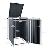 thumbnail of ML-Design Mülltonnenbox 1er 240L 68x80x116 cm Anthrazit | Stahl, abschließbar, wetterfest, Mülltonnenverkleidung