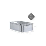thumbnail of PROREGAL 10x Eurobox NextGen Grip mit Scharnierdeckel & schwarzen Verschlüssen | HxBxT 22x40x60cm | 44 Liter | Griffe offen | Verstärkter Boden