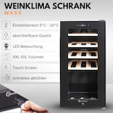 thumbnail of Sommertal WK 50 Weinkühlschrank – 15 Flaschen, 5–20 °C einstellbar, abschließbar, LED-Beleuchtung, Glastür, Touchscreen