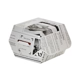 thumbnail of FHC - 500Pcs - Boite burger carton blanc décor journal - 75x75x50mm
