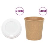 thumbnail of DELUKE® Pappbecher Braun 1000 Stück Mit Deckel - 100ml Einwegbecher Getränkebecher Pappe Becher Einweg Kaffeebecher Teebecher Partybecher