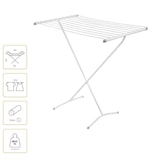 thumbnail of DanDiBo Wäscheständer Badewanne Standtrockner Weiß 93874 Faltbar Schmal Metall ohne Flügel ohne Rollen Platzsparend Zusammenklappbar