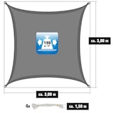 thumbnail of UV Sonnensegel Wasserdicht 3x3 - Viereckig - Sonnenschutz Segel Garten Terrasse