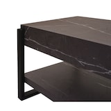 thumbnail of TV-Rack HWC-L53, Fernsehtisch Lowboard TV-Tisch, Metall 42x120x44cm ~ Marmor-Optik grau