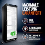 thumbnail of GastroHero Lagerkühlschrank ECO 400 Glastür Schwarz 336 Liter LED Beleuchtung Umluftkühlung 2 bis +8 °C Gewerbekühlschrank