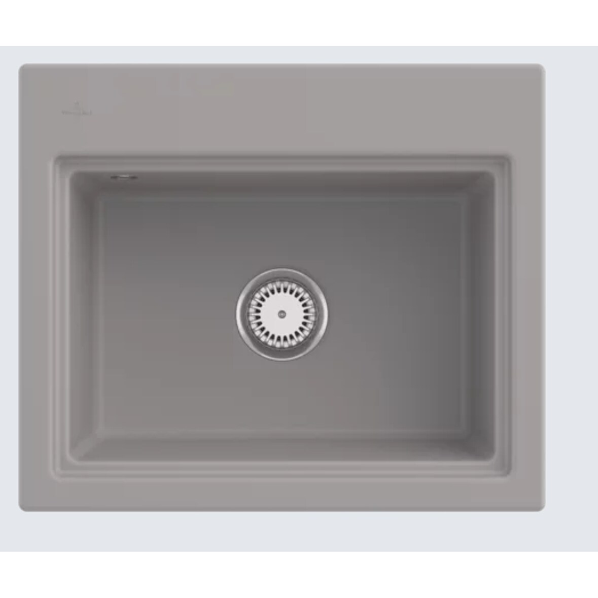 Villeroy&Boch Rechteckiges Spülbecken, Keramikspüle Subway Style 60 S Fossil hell grau, 60x51cm, Unterschrankbreite 60cm