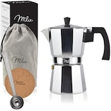 thumbnail of Milu 5049 Espressokocher-Set klassisch aus Aluminium (5-tlg.) für 6 Tassen mit vielen Extras
