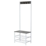 thumbnail of appendiabiti con 3 ripiani fresno 60x40x175 cemento/bianco