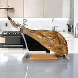 thumbnail of WellHome - IBERIA Luxe Schinkenhalter mit drehbarem Kopf aus Holz und Edelstahl und Messerset mit Wetzstahl