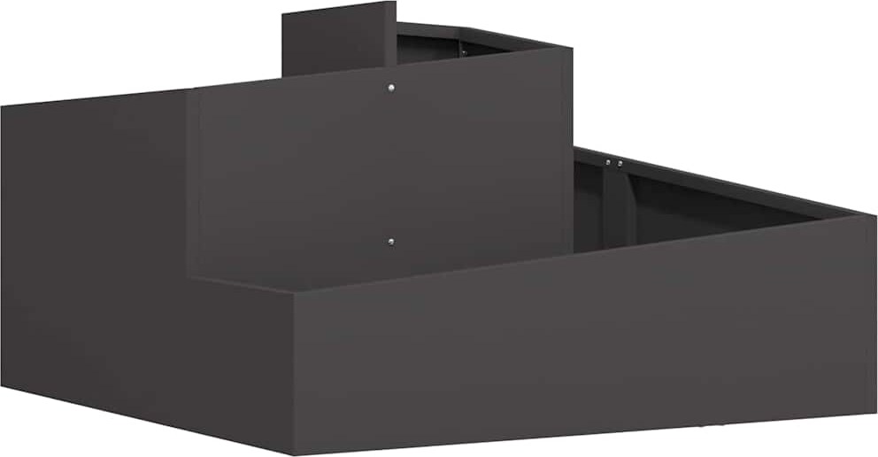 vidaXL Gartenblumentopf Schwarz 80 x 80 x 50 cm Kaltgewalzter Stahl