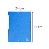 thumbnail of Exacompta  Cod. 17105H - Cartella 3 lembi con elastici Maxi capacity cartoncino lustré  425 g/mq - 24x32cm blu - Confezione da  25 pz.