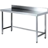 thumbnail of Mesa De Trabajo Industrial De Acero Inoxidable Aisi 304  Con Peto Trasero Y Patas Regulables En Altura 1800X600X850Mm