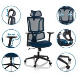 thumbnail of Silla de oficina / silla giratoria ERGOMY asiento tela/respaldo malla azul mybuero