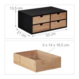 thumbnail of Relaxdays Schreibtisch Organizer, 4 Schubladen, Bambus & MDF, Schreibtischbutler Büro, HBT: 13,5x33x21 cm, natur/schwarz