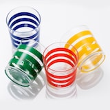 thumbnail of Benetton - Set mit 4 Wassergläsern, 0,345 l, mehrfarbig gestreiftes Glas