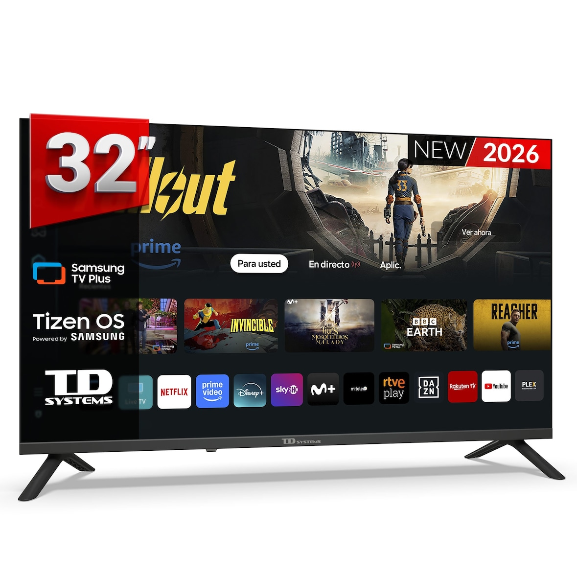 TD Systems - Smart TV 32 pulgadas. Samsung Tizen OS 8.0. Sintonizador triple (DVB-T2/C/S2). Samsung Gaming Hub. TV 2026 - M32C22TIZEN