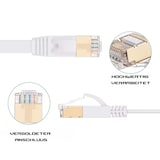 thumbnail of CAT 7 Flach LAN-Kabel 1 m Weiß – Highspeed Ethernet Netzwerkkabel, RJ45, Gigabit, für Router, PC, Smart TV