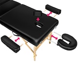 thumbnail of 3 Zonen Massageliege mit 10cm Polsterung und Holzgestellschwarz