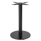 thumbnail of Table à manger ronde 60 cm pied noir et revêtement bois foncé