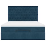 thumbnail of vidaXL Ottoman-Bett mit Matratzen & LEDs Dunkelblau 140x190 cm Samt