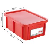 thumbnail of GILAC Bac renforcé HACCP 600 x 400 + couvercle - 35 L - Rouge G119809