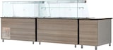 thumbnail of Saladette / Salattheke - 1,88 x 0,82 x 1,40 m - schwarzer Granit - mit 3 Türen - eckigem Glasaufsatz - IDEAL Plus Glasaufsatz 50 cm