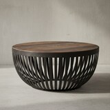 thumbnail of Couchtisch 70x33x70 cm Holz / Metall Wohnzimmertisch Industrial, Clubtisch Tisch Wohnzimmer, Sofatisch mit Metallgestell, Loungetisch massiv, Design