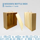thumbnail of Espirito Rebelde Houten Wijnkist 285x95x320 mm (3 Flessen) - Houten Kist voor Wijn, Wijnbox, Houten Kistje, Cadeaudoos voor Flessen