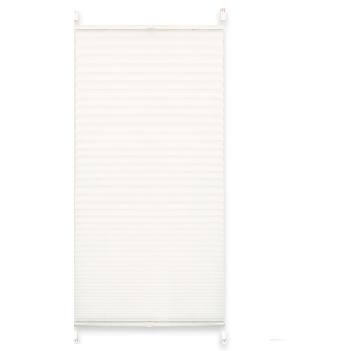 Plissee Verspannt mit Klemmträgern ohne Bohren Faltrollo Fensterrollo Marke 90 x 220 cm weiß crash