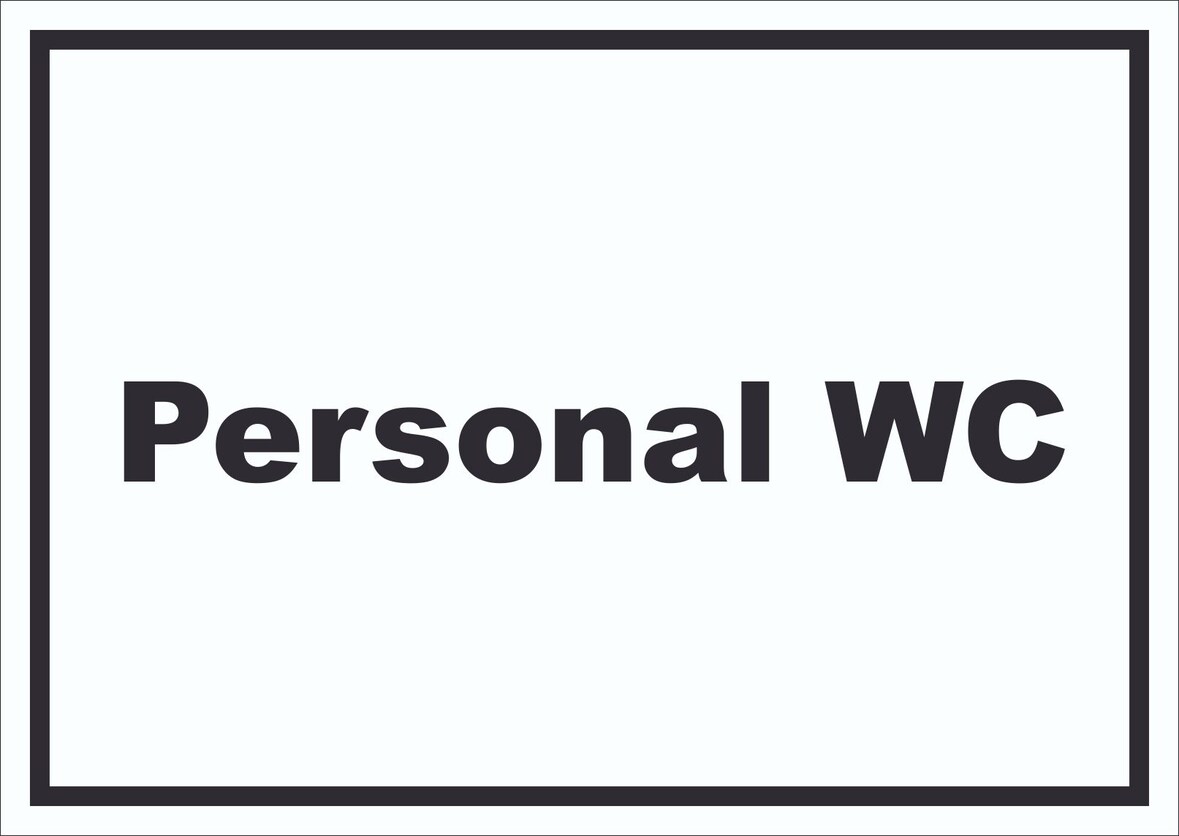 Personal WC Schild mit Text waagerecht A3 (297x420mm)