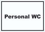 thumbnail of Personal WC Schild mit Text waagerecht A3 (297x420mm)