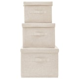 thumbnail of vidaXL 3-tlg. Aufbewahrungsboxen-Set Stapelbar Stoff Creme